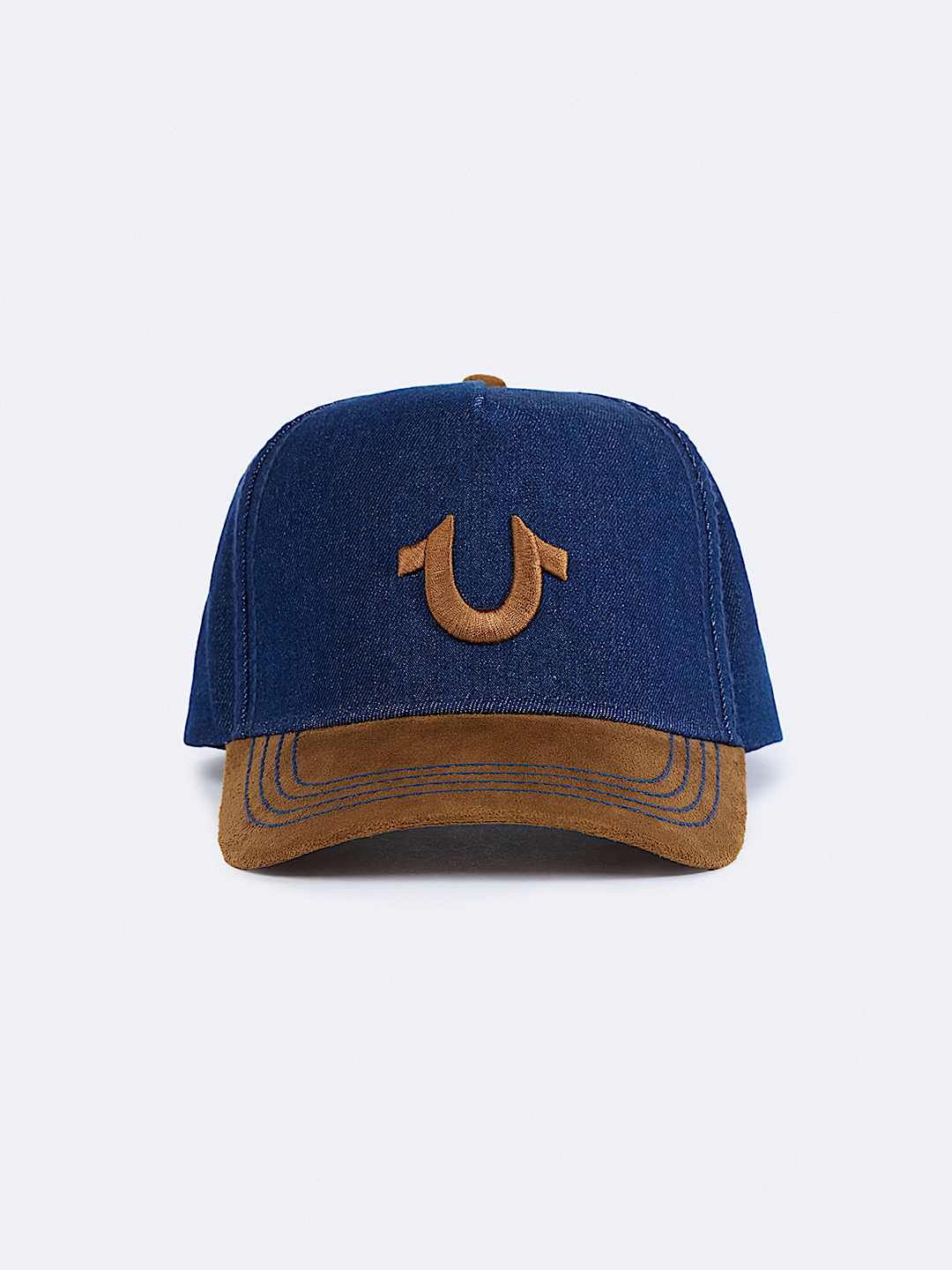 CONTRAST BRIM DENIM HORSESHOE HAT