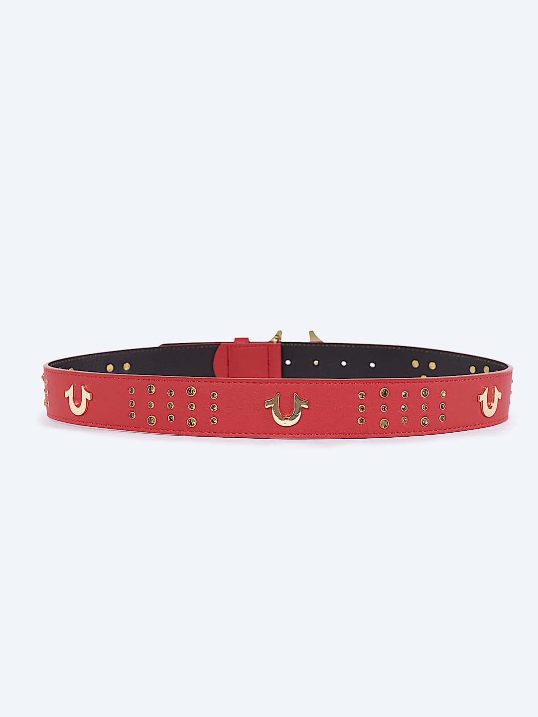 RED STUDDED HORSESHOE BELT
