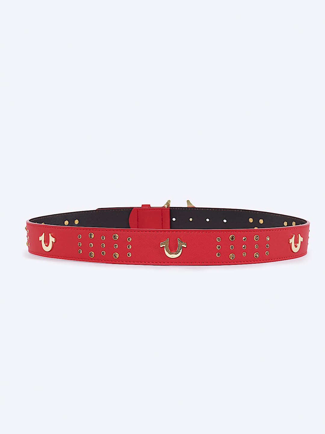 CINTUR&Oacute;N CON HERRADURA Y TACHAS ROJO