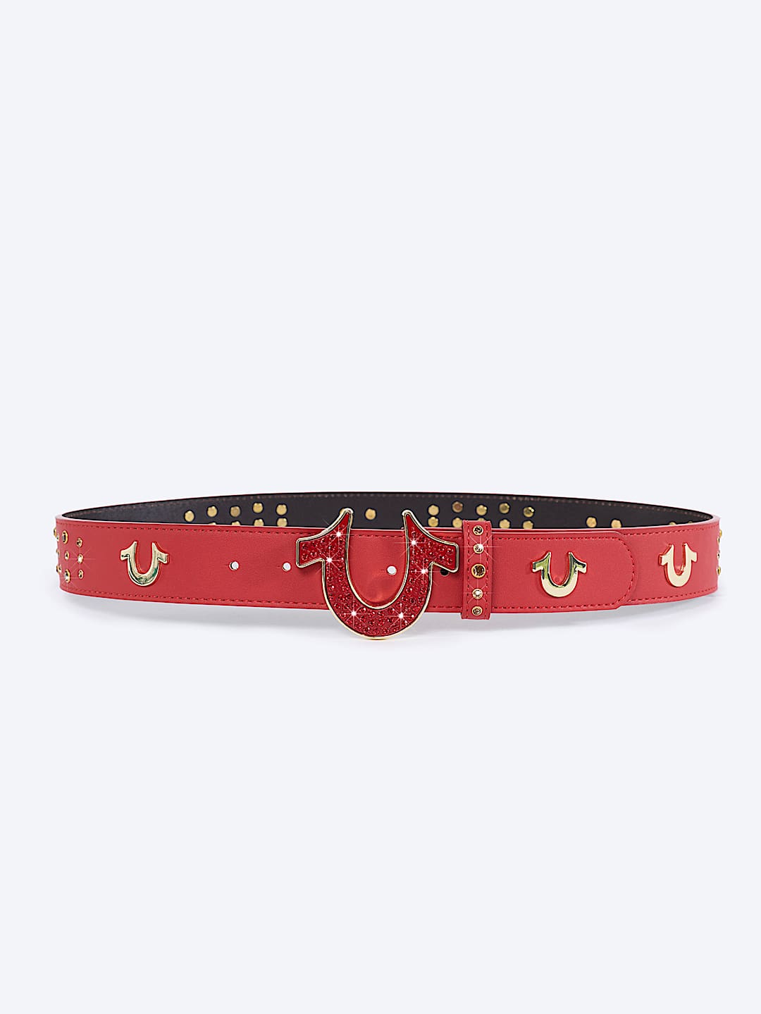 RED STUDDED HORSESHOE BELT