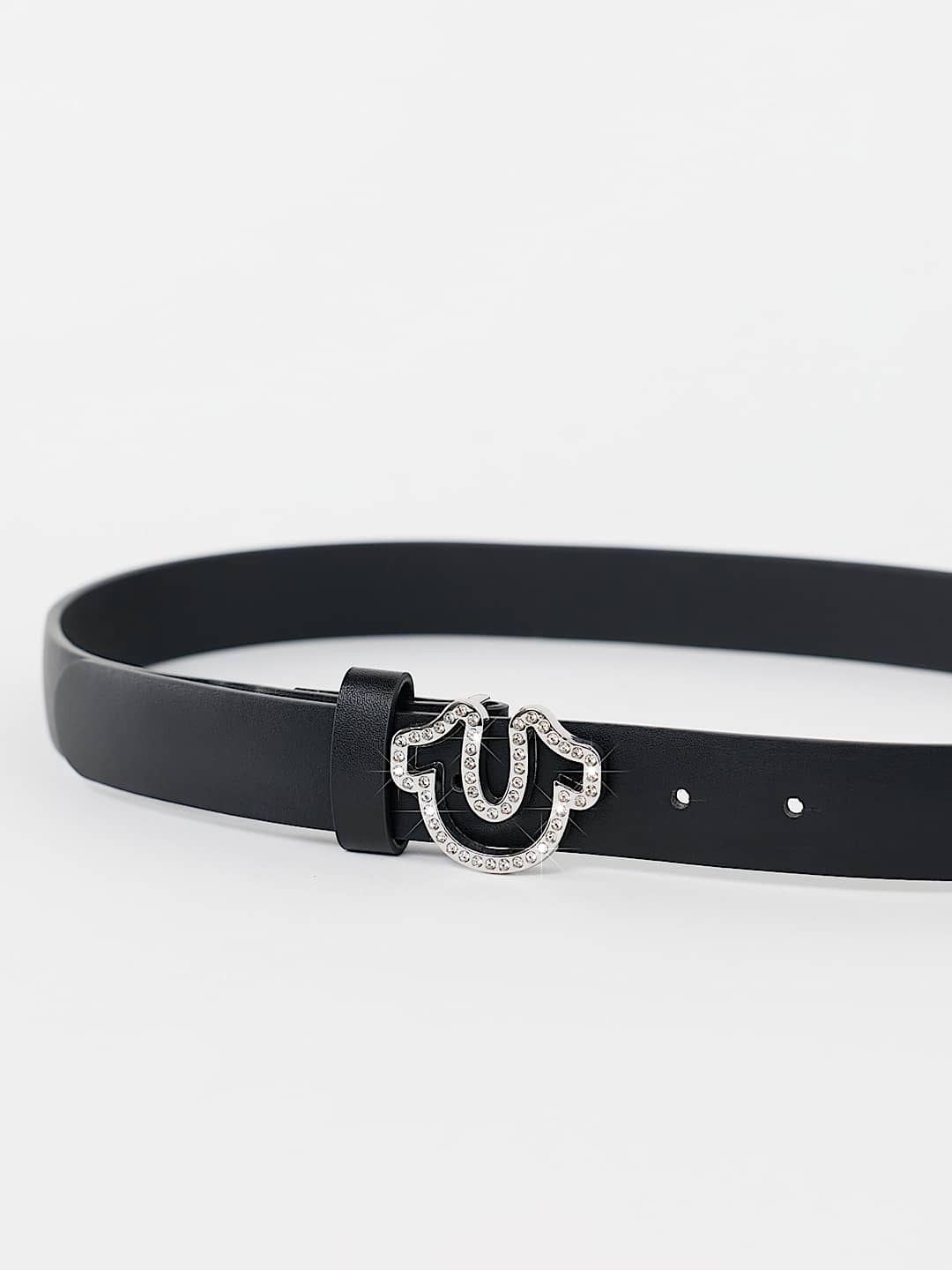 CRYSTAL HORSESHOE OUTLINE BUCKLE BELT, image 2