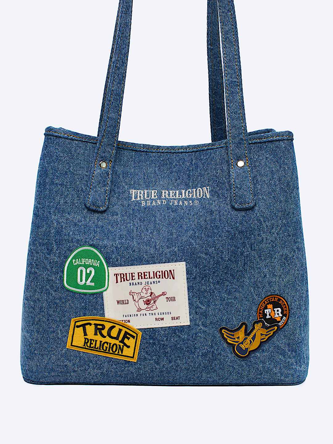 MULTI LOGO DENIM TOTE BAG