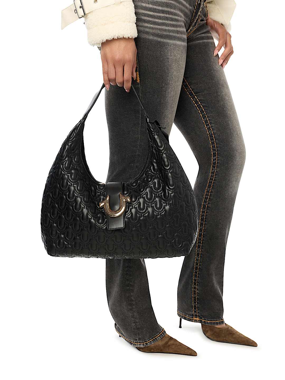 HORSESHOE EMBOSSED HOBO BAG