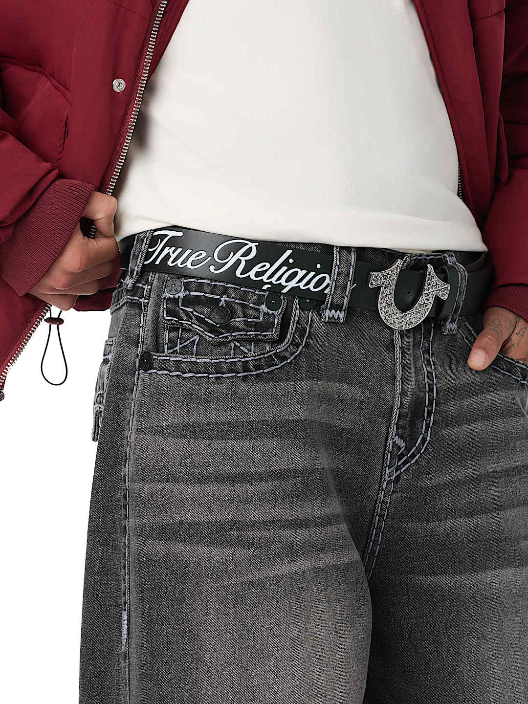 SCRIPT HORSESHOE BUCKLE BELT