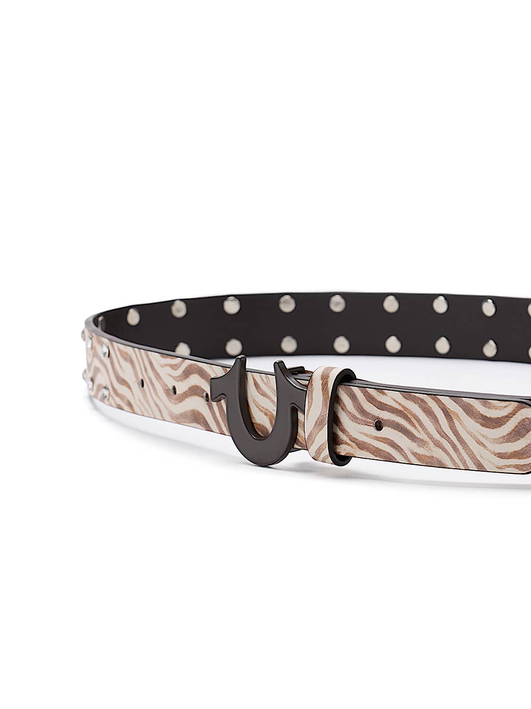ZEBRA STUDDED HORSESHOE BELT