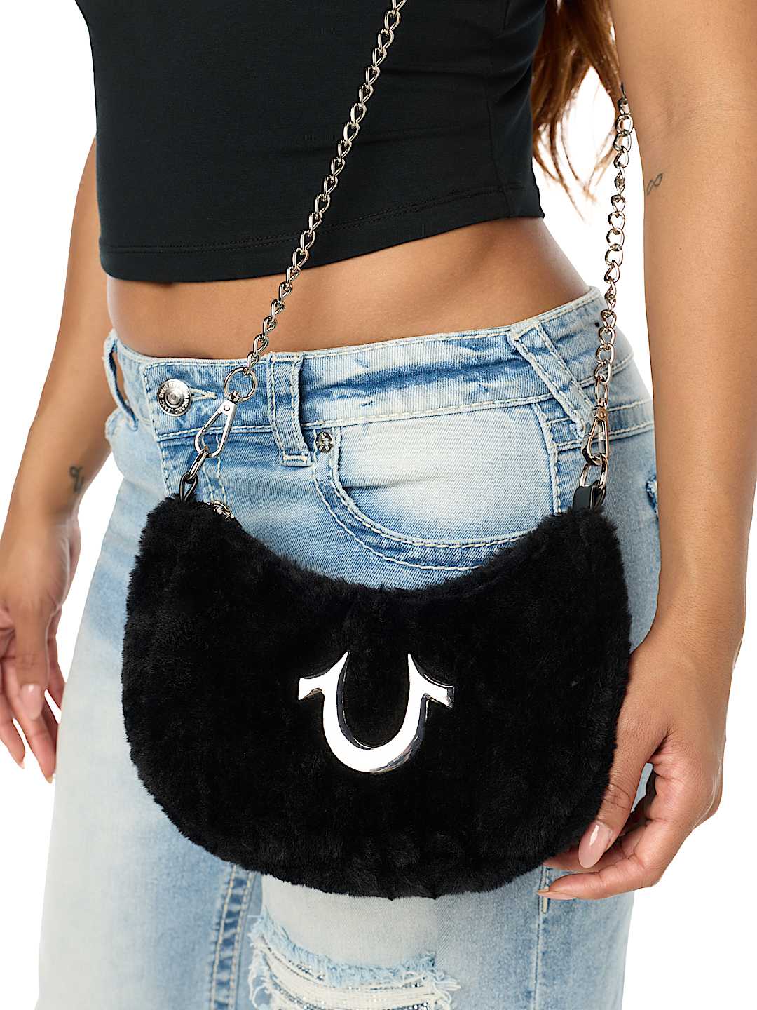 PLUSH HORSESHOE CHAIN HANDBAG