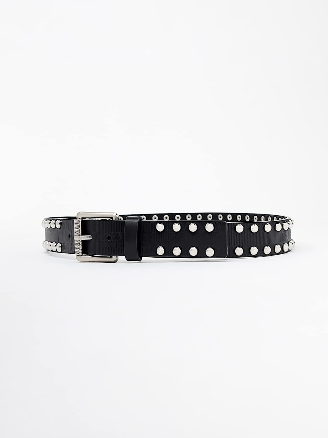 LOGO TEXTURED STUDDED BELT, image 3