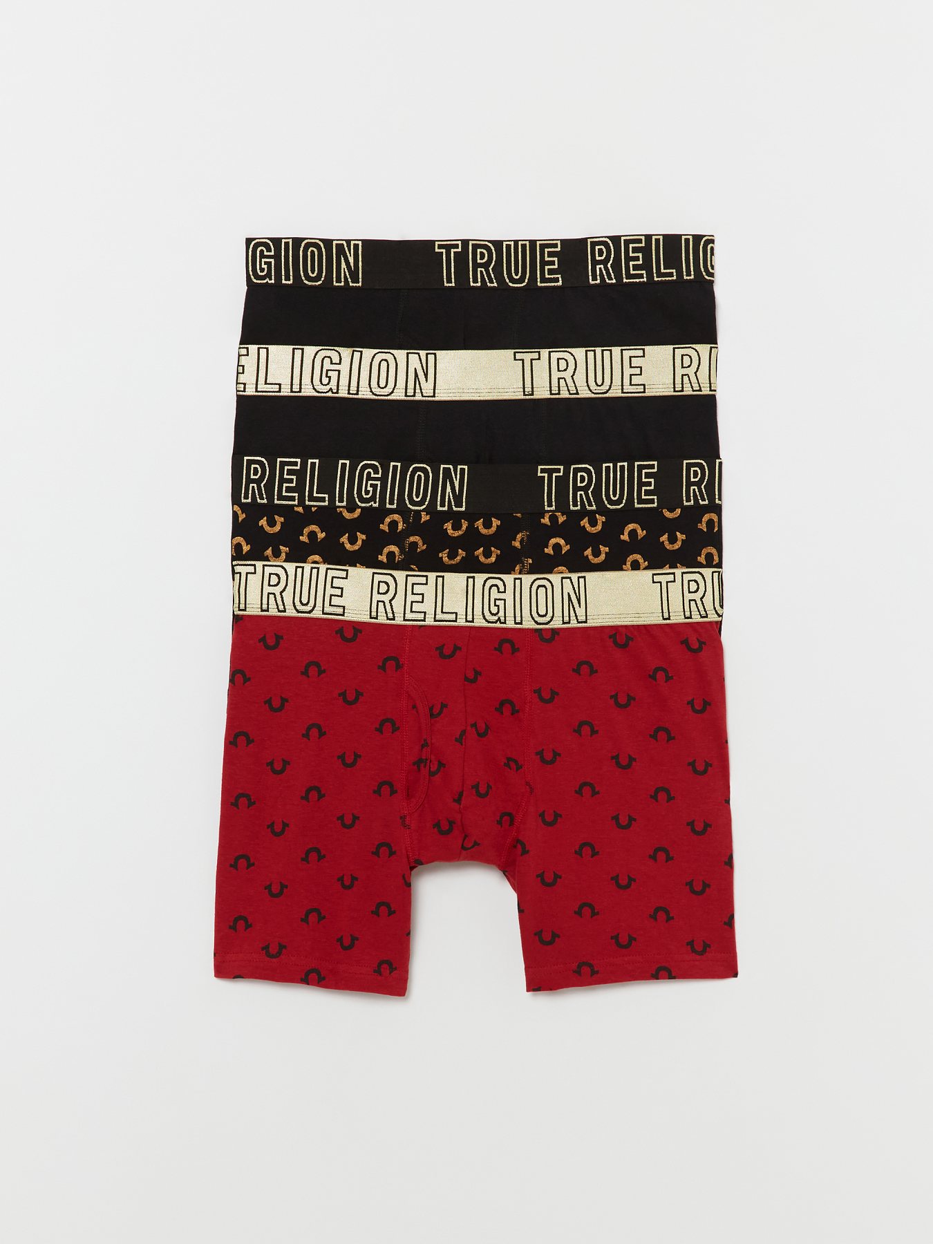 True Religion Horseshoe Boxer Brief - 3 Pack in Red for Men