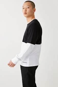 LONG SLEEVE COLOR BLOCK TEE, image 1