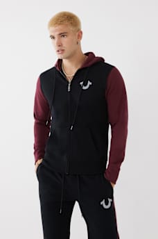 COLOR BLOCK ZIP HOODIE