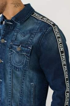 TRUE RELIGION TAPE TRIM JIMMY DENIM JACKET