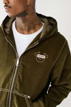 CORDUROY BIG T HOODED JACKET