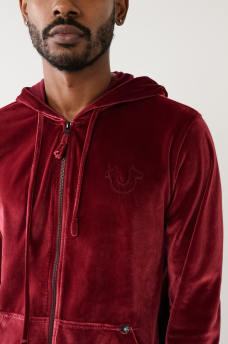 SUDADERA VELOUR BIG T CON CAPUCHA Y CIERRE, image 2