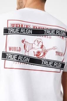  BUDDHA LOGO TRUE RLGN TAPE TEE