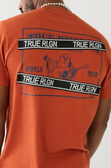  BUDDHA LOGO TRUE RLGN TAPE TEE