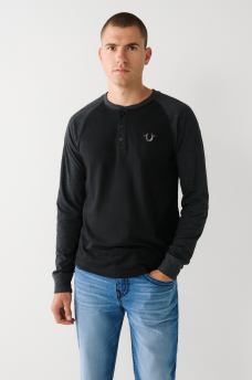 COLOR BLOCK HENLEY SHIRT