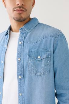 CHAMBRAY WESTERN SHIRT, image 4