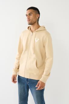 EMBOSSED BUDDHA LOGO FLEECE ZIP HOODIE, image 4