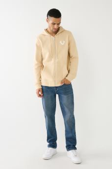 EMBOSSED BUDDHA LOGO FLEECE ZIP HOODIE, image 5