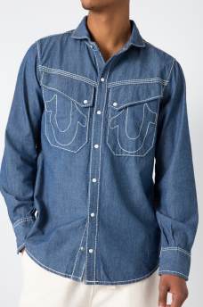 Sebastien Ami x True Religion Chambray Western Top