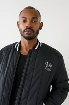 HS LOGO QUILTED BOMBER JACKET, image 2