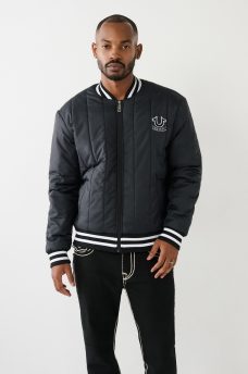 HS LOGO QUILTED BOMBER JACKET, image 3