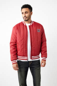 HS LOGO QUILTED BOMBER JACKET, image 3