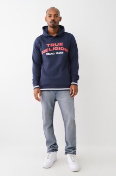 TRUE RELIGION LOGO SNAP HOODIE