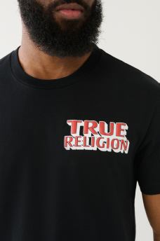 FLOCKED TRUE RELIGION PUFF PRINT TEE, image 2