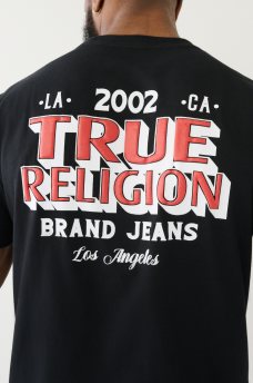 FLOCKED TRUE RELIGION PUFF PRINT TEE, image 1