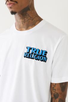 FLOCKED TRUE RELIGION PUFF PRINT TEE, image 2