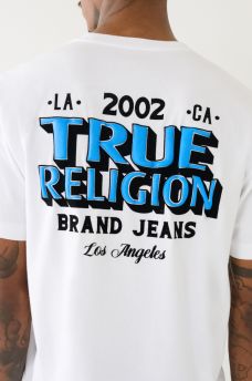 FLOCKED TRUE RELIGION PUFF PRINT TEE, image 1