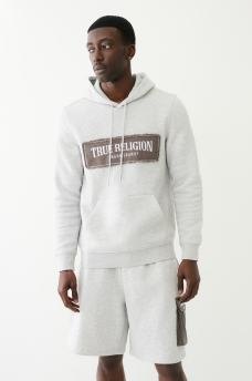  FRAYED ARCH LOGO HOODIE