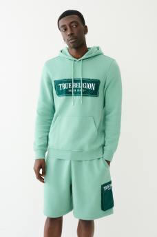  FRAYED ARCH LOGO HOODIE