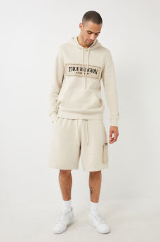EMBROIDERED LOGO CARGO SWEAT SHORT