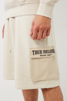 EMBROIDERED LOGO CARGO SWEAT SHORT