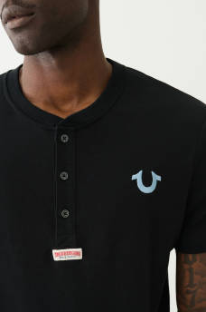 Horseshoe Logo Henley Tee, image 1