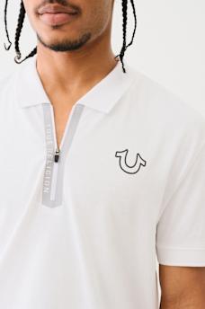 TR TAPE LOGO ZIPPER POLO SHIRT
