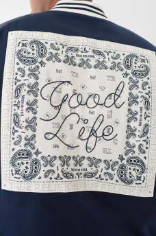 CAMPERA TIPO BOMBER GOOD LIFE DE MEZCLILLA UNIVERSITARIA, image 4