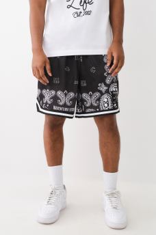 SHORT DE MALLA CON ESTAMPADO DE BANDANA, image 4