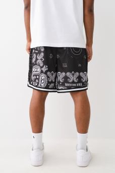 SHORT DE MALLA CON ESTAMPADO DE BANDANA, image 5