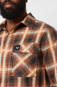 CAMISA DE VESTIR A CUADROS CON TELA JACQUARD, image 2