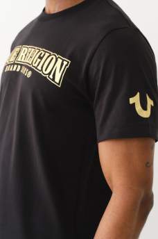 METALLIC LOGO CREW TEE