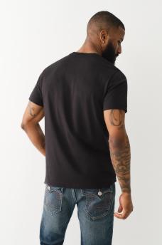 METALLIC LOGO CREW TEE