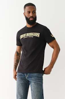METALLIC LOGO CREW TEE