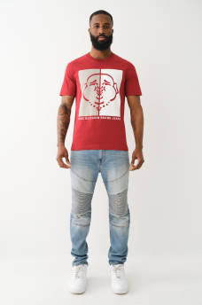 FLOCKED SPLIT BUDDHA FACE TEE, image 5