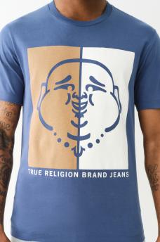 FLOCKED SPLIT BUDDHA FACE TEE, image 2