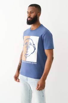 FLOCKED SPLIT BUDDHA FACE TEE, image 3
