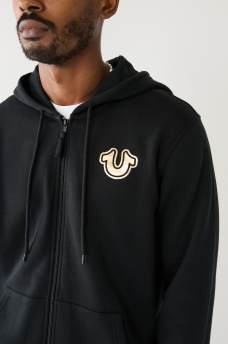 METALLIC BUDDHA LOGO ZIP HOODIE, image 2