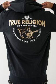 METALLIC BUDDHA LOGO ZIP HOODIE, image 1